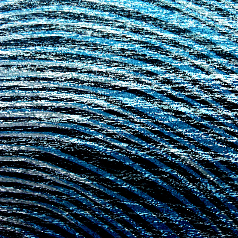 7 Black Waves - 25x25 - Woodcut, photography and photoshop