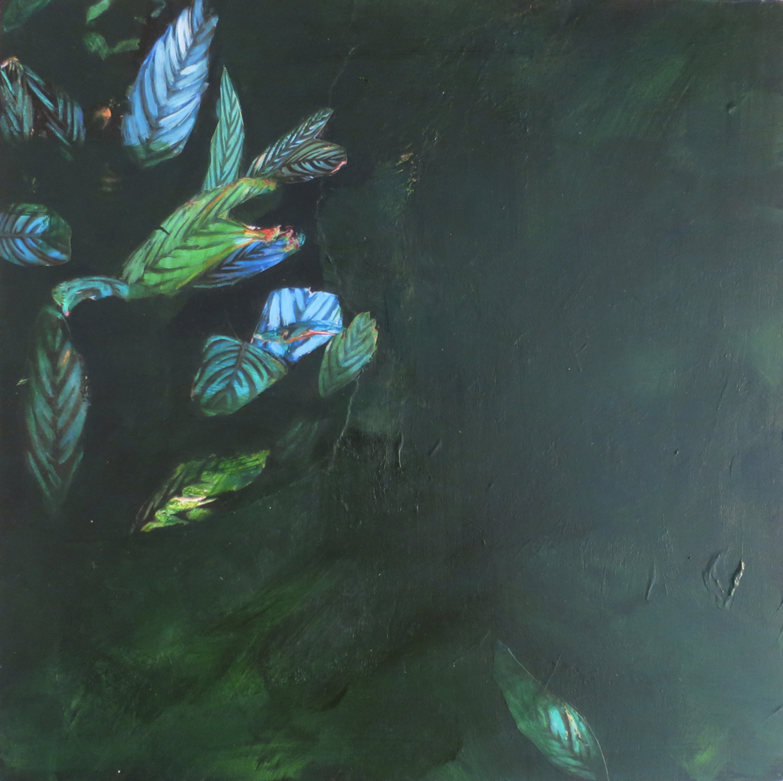 Watergreen 3 - Collage and acrilyc on wood - 25x25